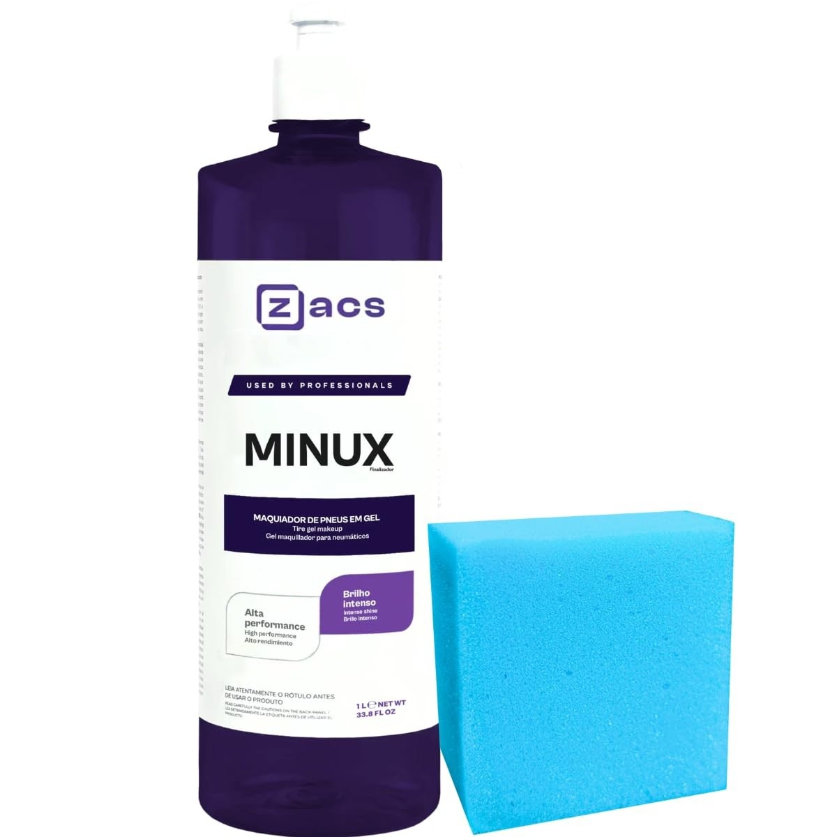 Minux Gel para Pneus 1L: Brilho Intenso e Proteção Profissional | ZACS