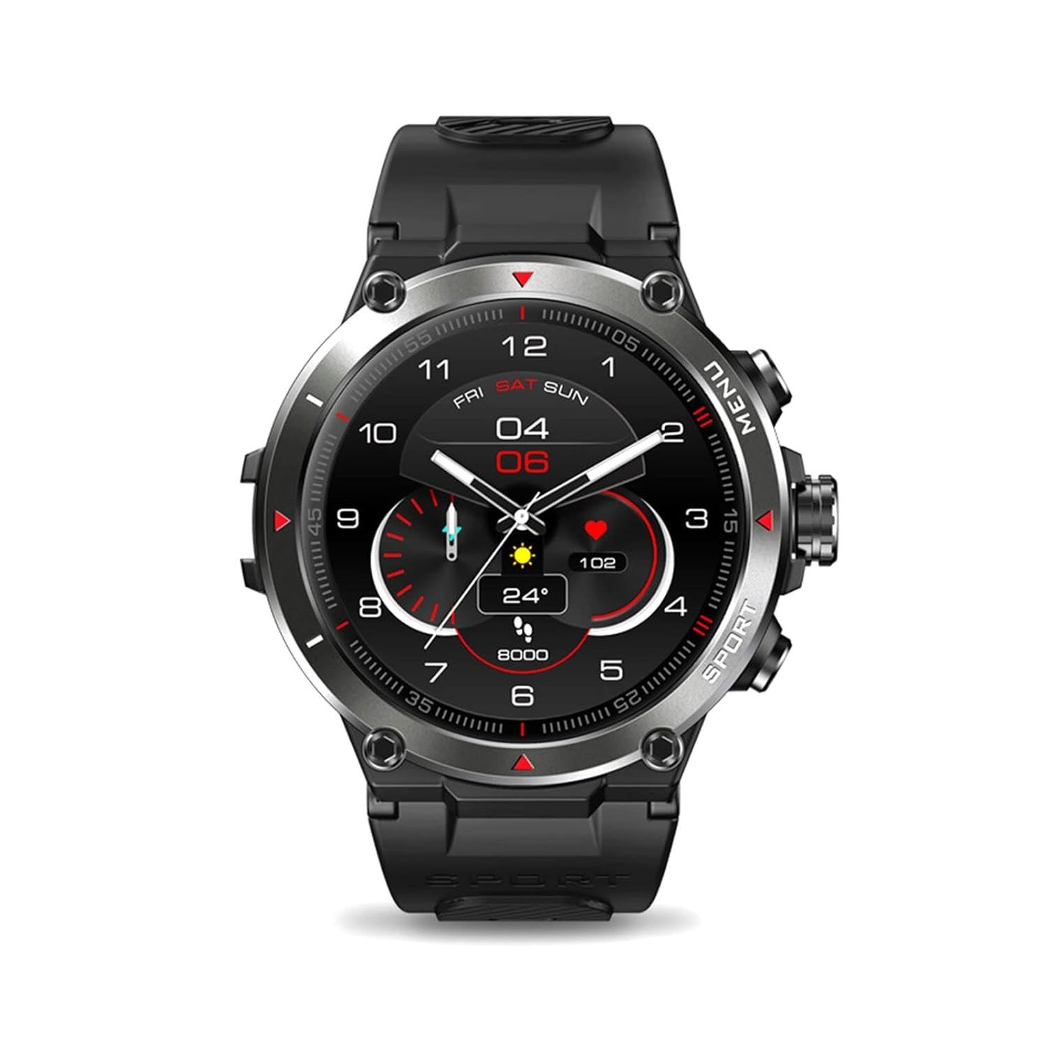 Zeblaze Stratos 2: Smartwatch GPS 25 Dias Bateria | Monitor Saúde 24h