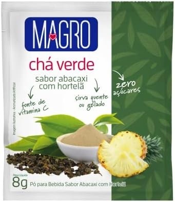Lowcucar Chá Verde Magro Sabor Abacaxi Com Hortela Zero Açucares 8G