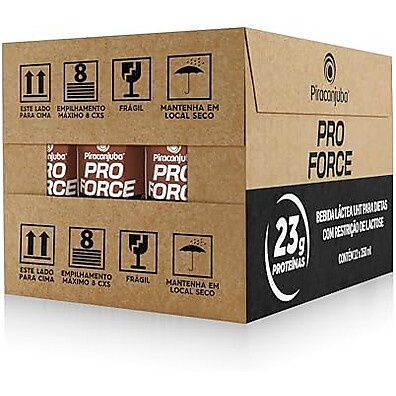 Piracanjuba ProForce Cacau: 23g Proteína Zero Lactose (12x250ml)