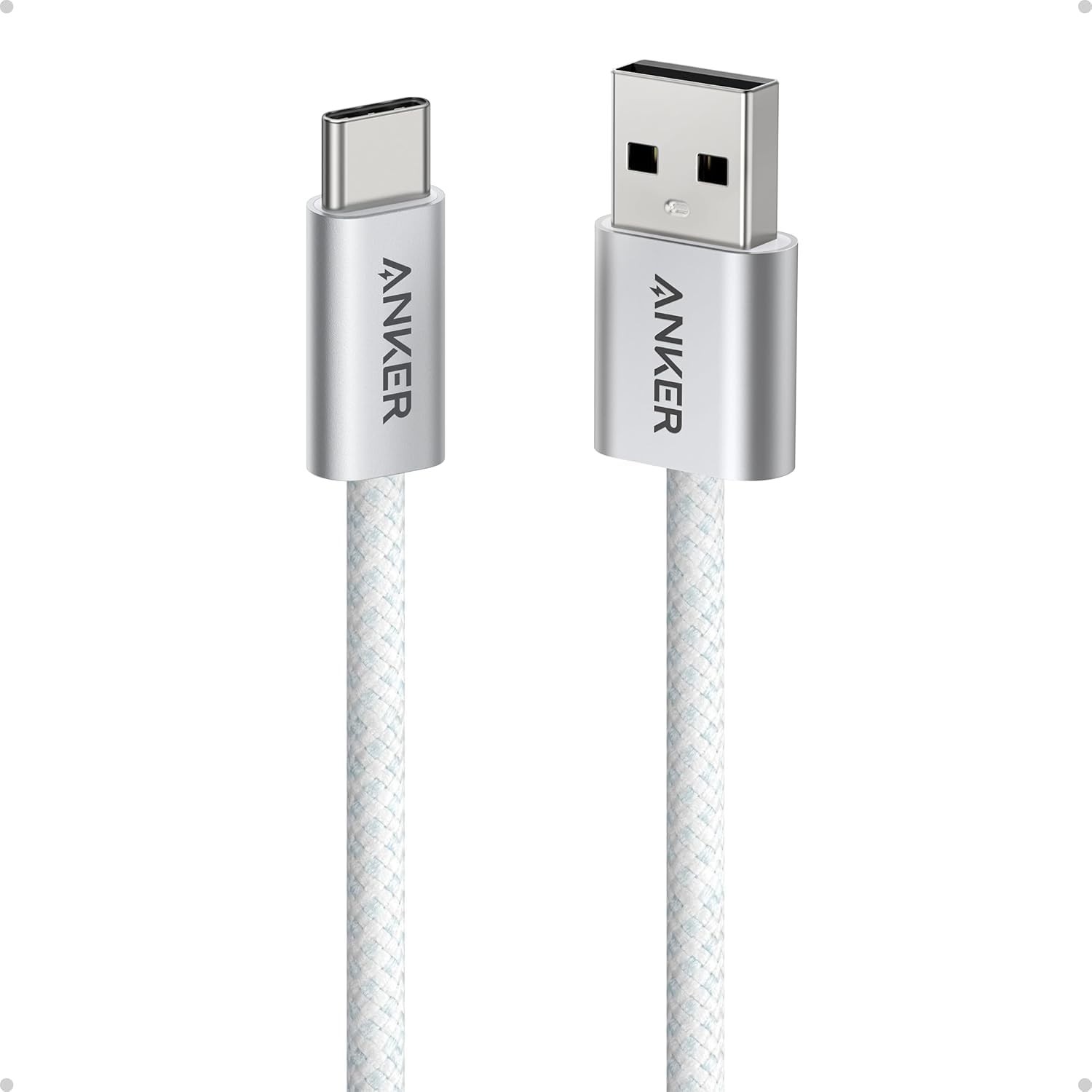 Cabo Anker Zolo CarPlay USB-A para USB-C Trançado 1m: Carregamento Rápido e Conexão Perfeita para iPhone 16/15 e iPad Pro