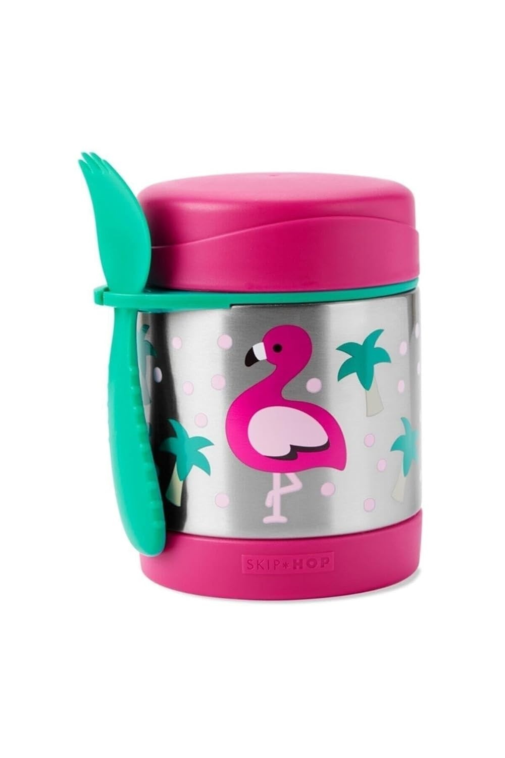 Pote Térmico Skip Hop Zoo Flamingo com Talher - Mantenha Refeições Frescas e Atraentes