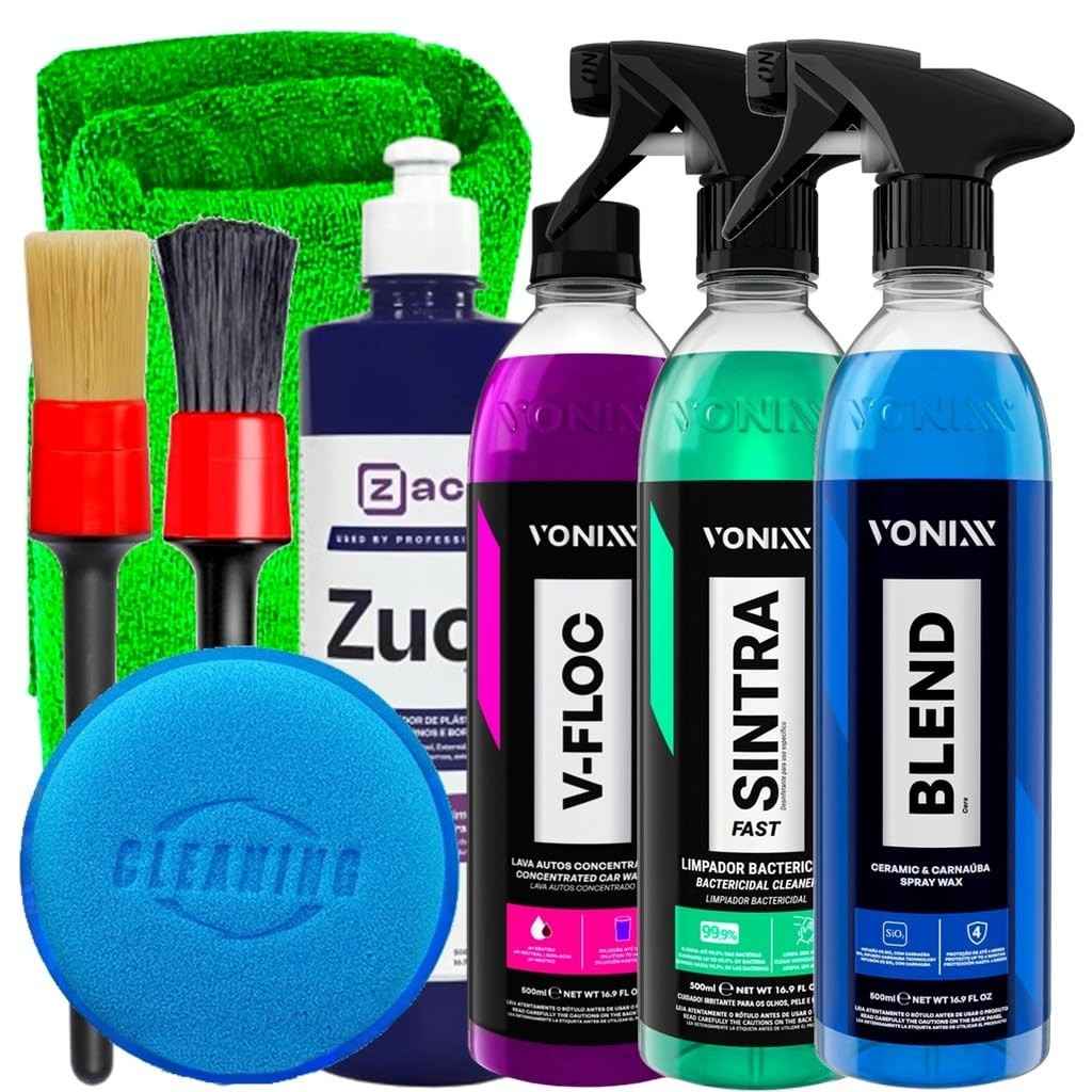 Kit Completo Vonixx para Detalhamento Automotivo: V-Floc, Sintra Fast, Zucs e Mais!